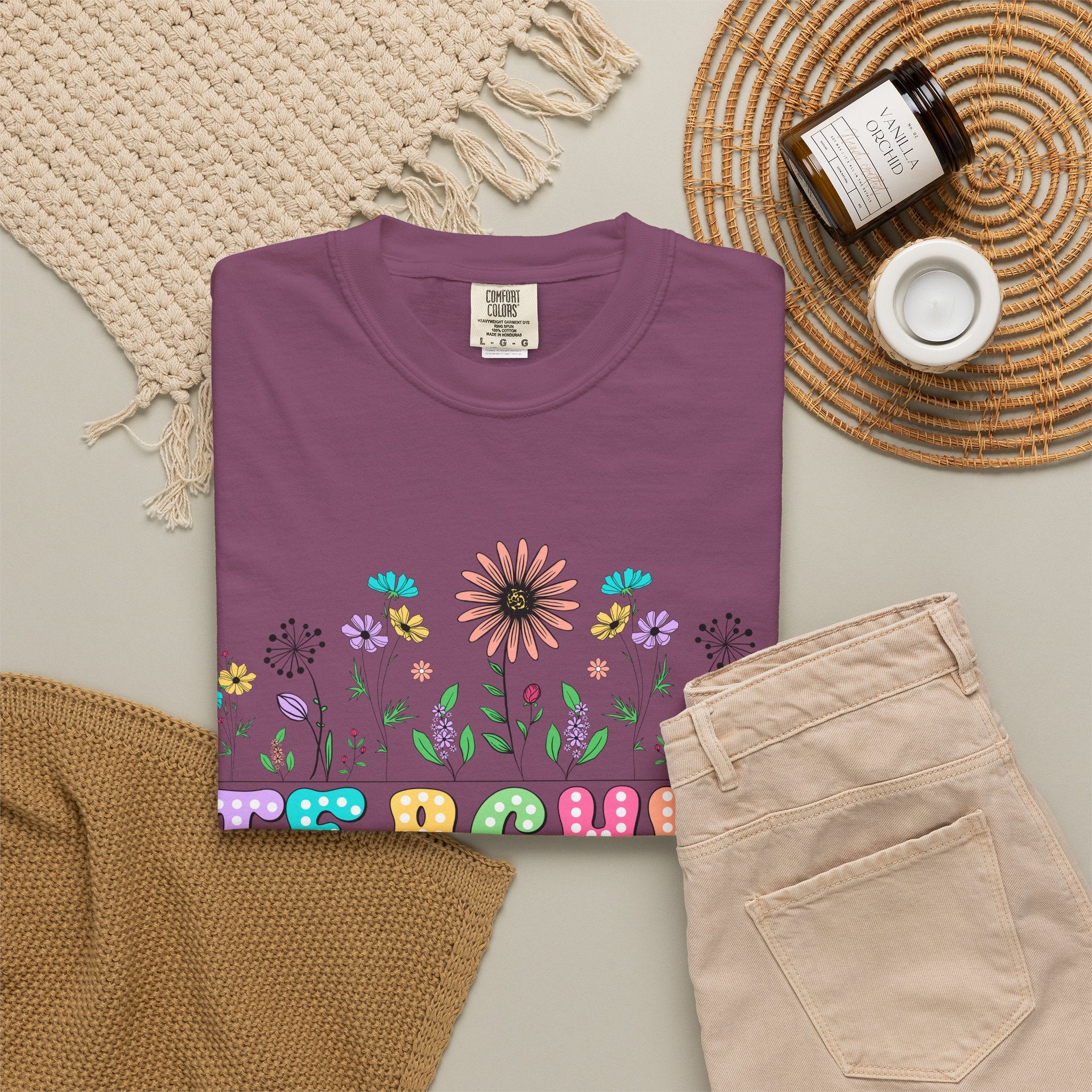Teacher Floral T-Shirt — "Plant Seeds That Grow Forever"