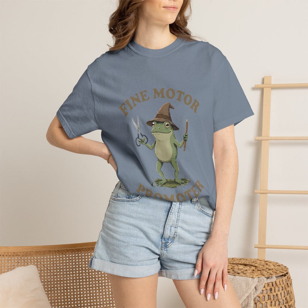 Fine Motor Promoter T-Shirt — Cute Frog Teacher Occupational Therapy Tee