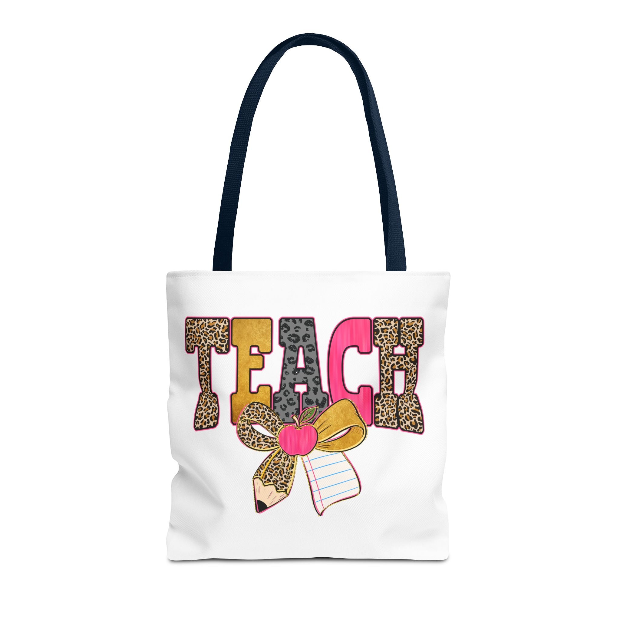 Teacher Leopard Print Pencil Tote Bag — Cute TEACH School Teacher Gift