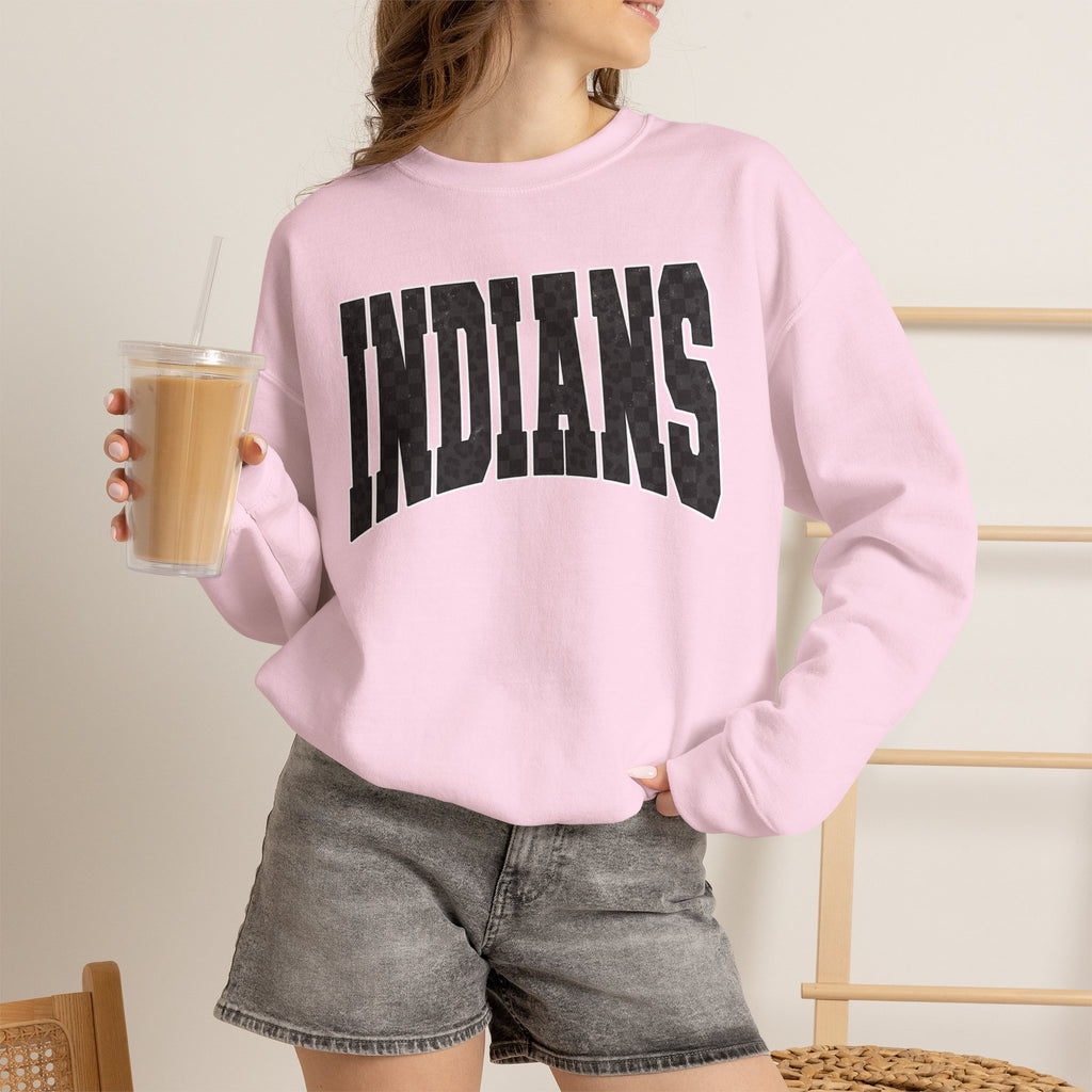 Indians Crewneck Sweatshirt — Vintage Collegiate Logo Pullover