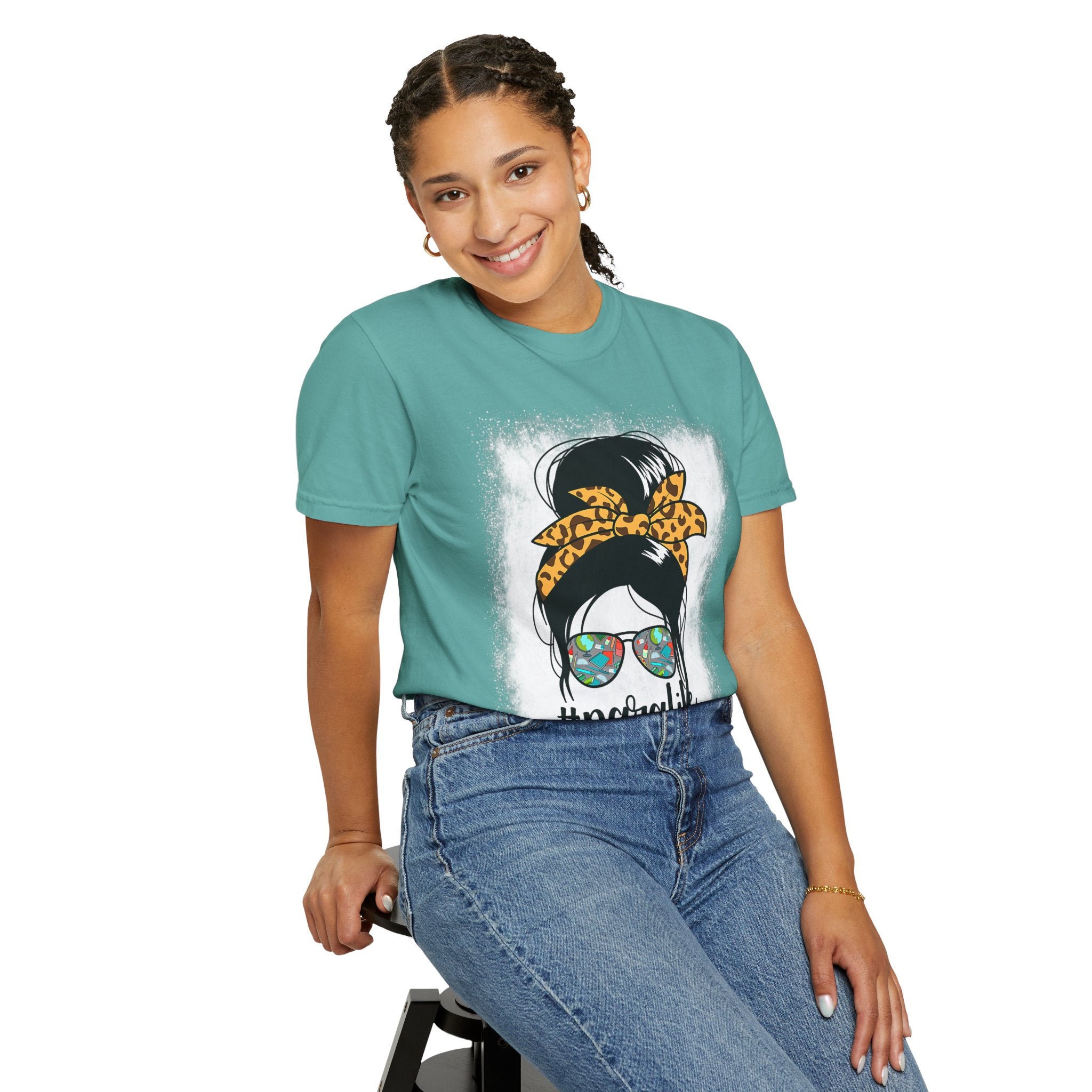 Para Life Graphic Tee — #paralife Sunglasses Messy Bun Shirt for Moms