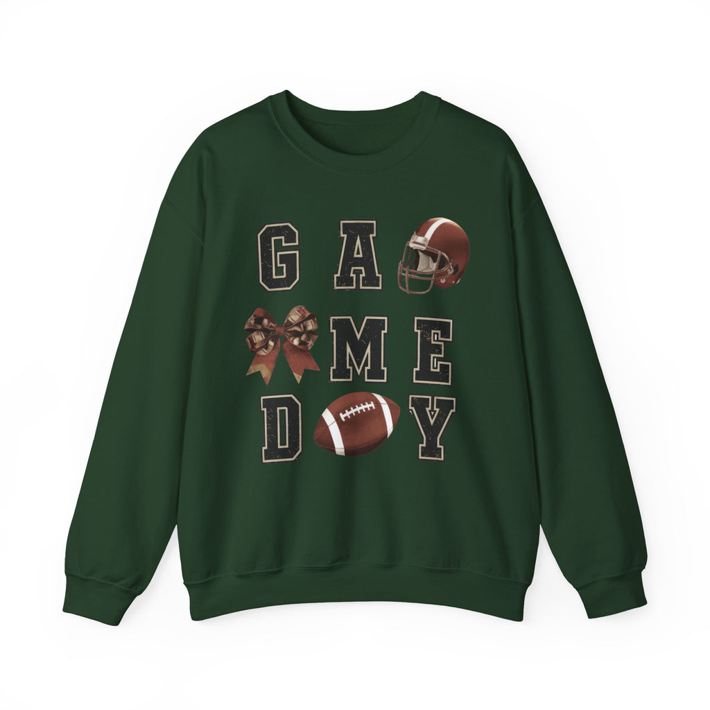 Game Day Sweatshirt — Football Helmet & Ball Crewneck