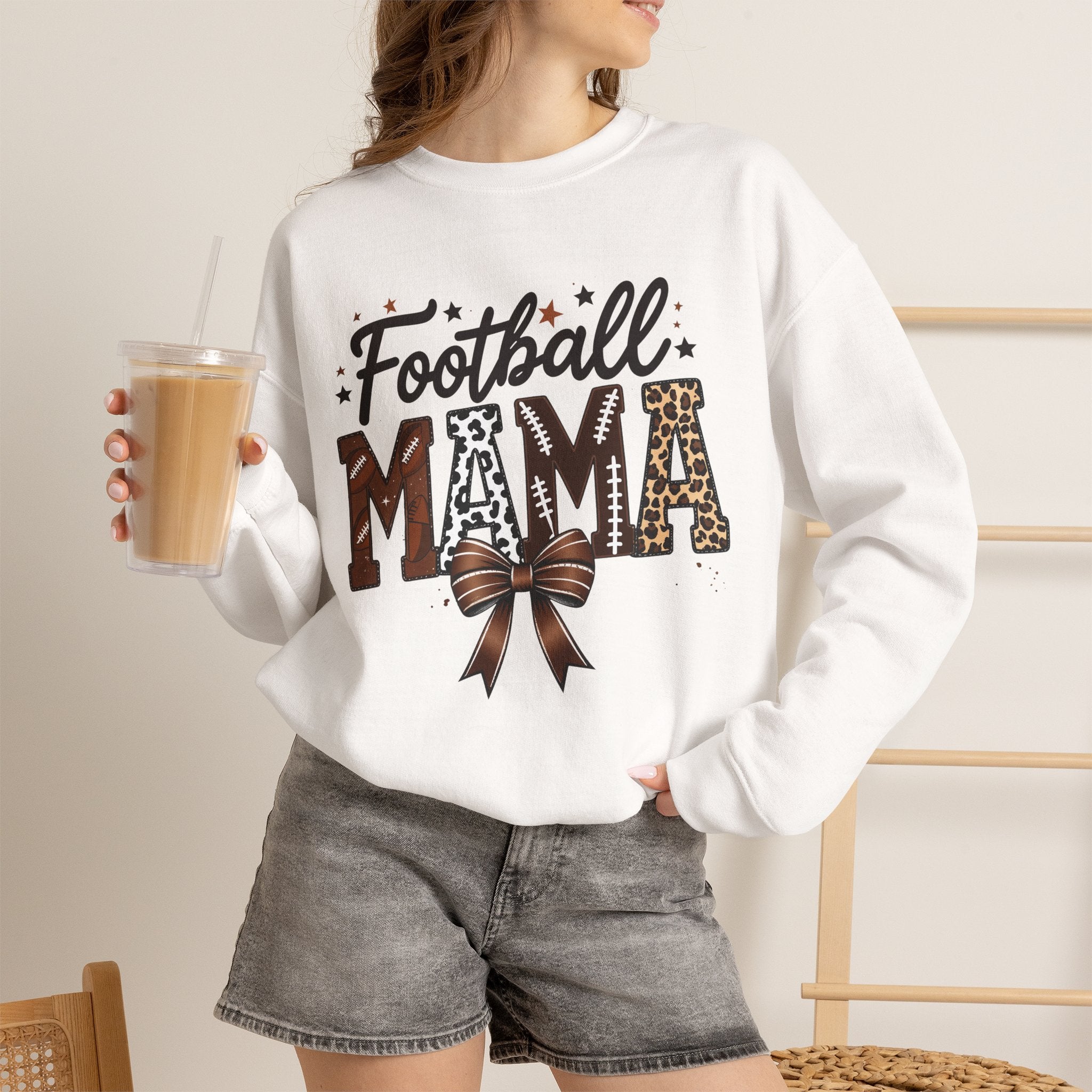 Football Mama Sweatshirt – Leopard Print Football Mom Crewneck