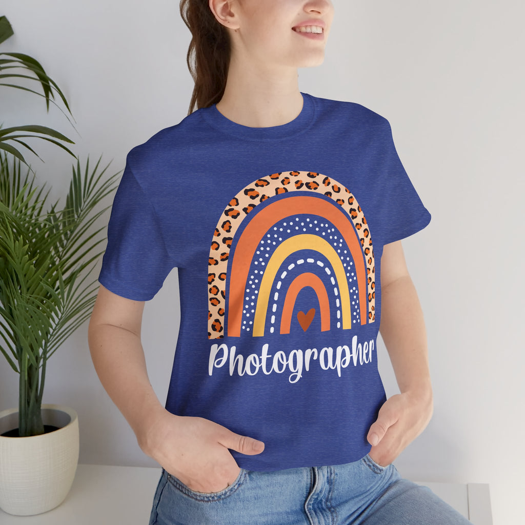 Leopard Rainbow  Photographer Tee — Boho Heart Graphic T-Shirt