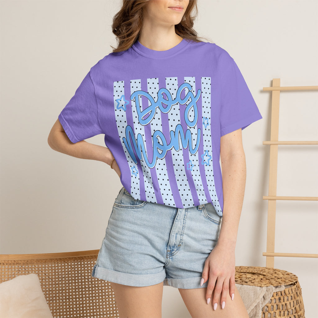 Dog Mom T-Shirt – Blue Stars & Stripes Pet Mom Tee
