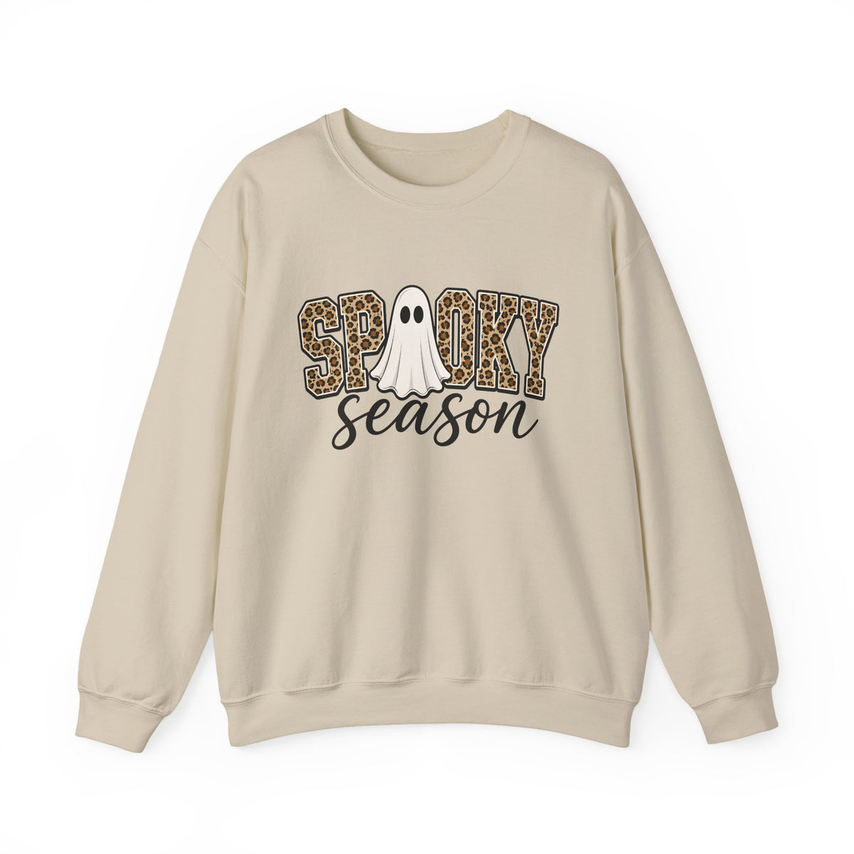 Spooky Season Sweatshirt - Leopard Print Ghost Halloween Crewneck