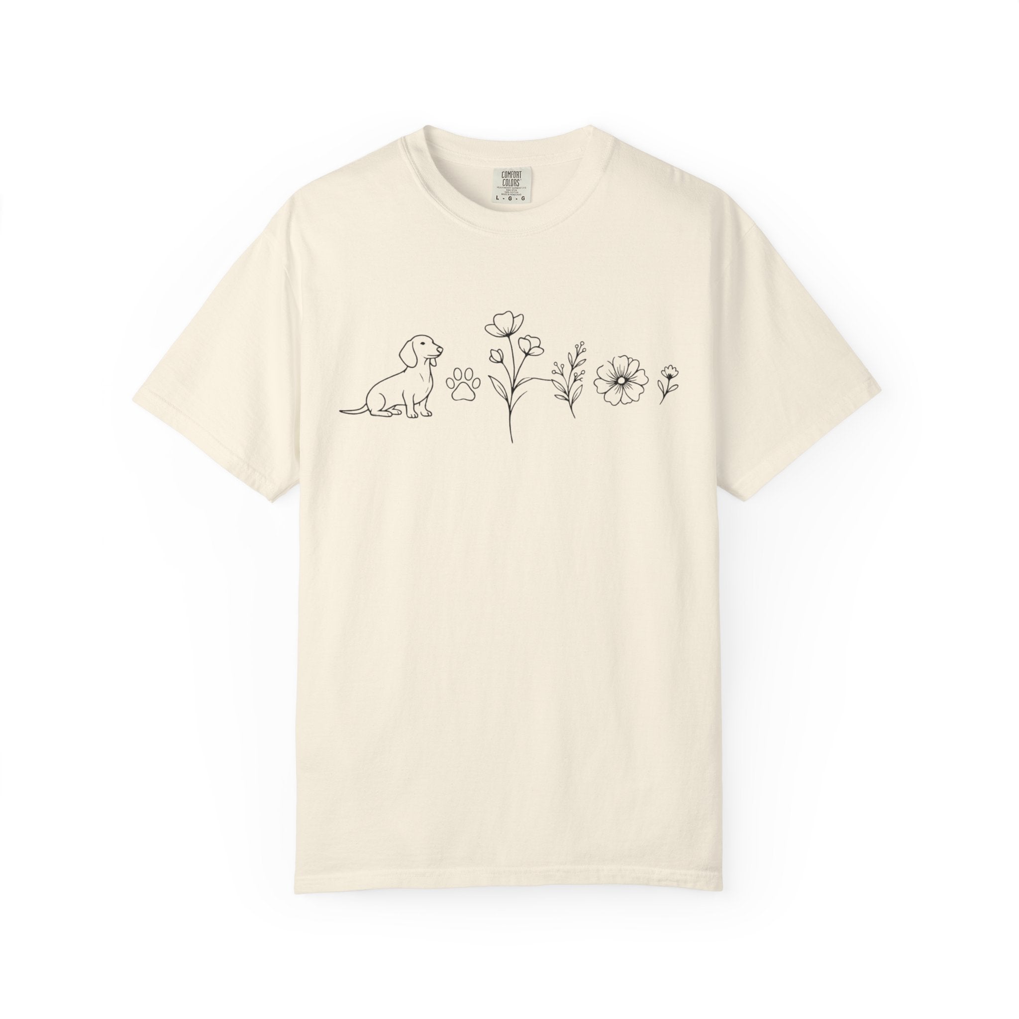 Dachshund Dog & Wildflowers Graphic T-Shirt