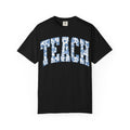 Teacher Floral Arch T-Shirt — 'TEACH' Blue Floral Print Tee