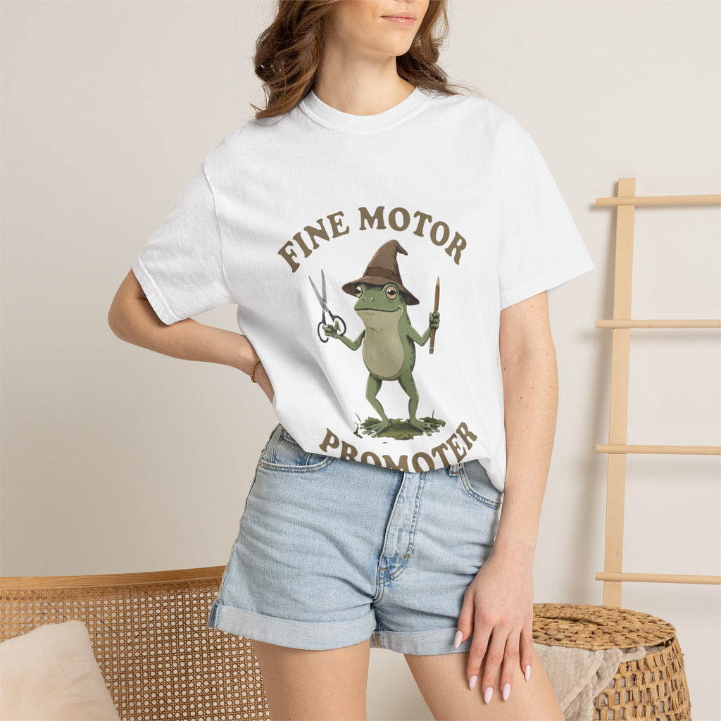 Fine Motor Promoter T-Shirt — Cute Frog Teacher Occupational Therapy Tee