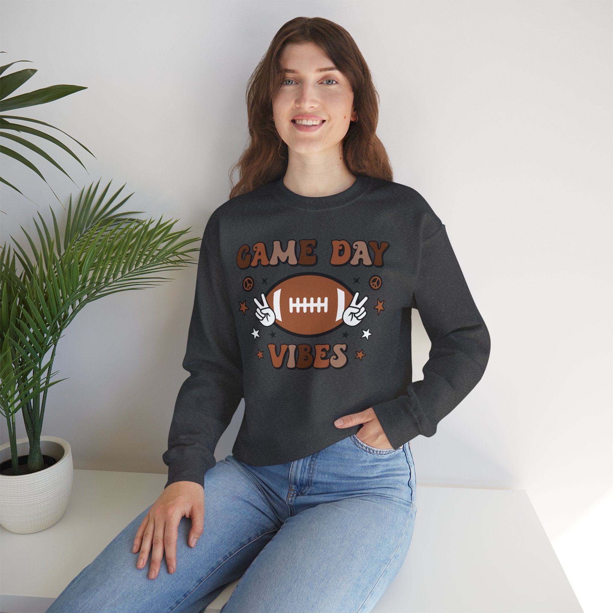 Game Day Vibes Sweatshirt — Retro Football Crewneck