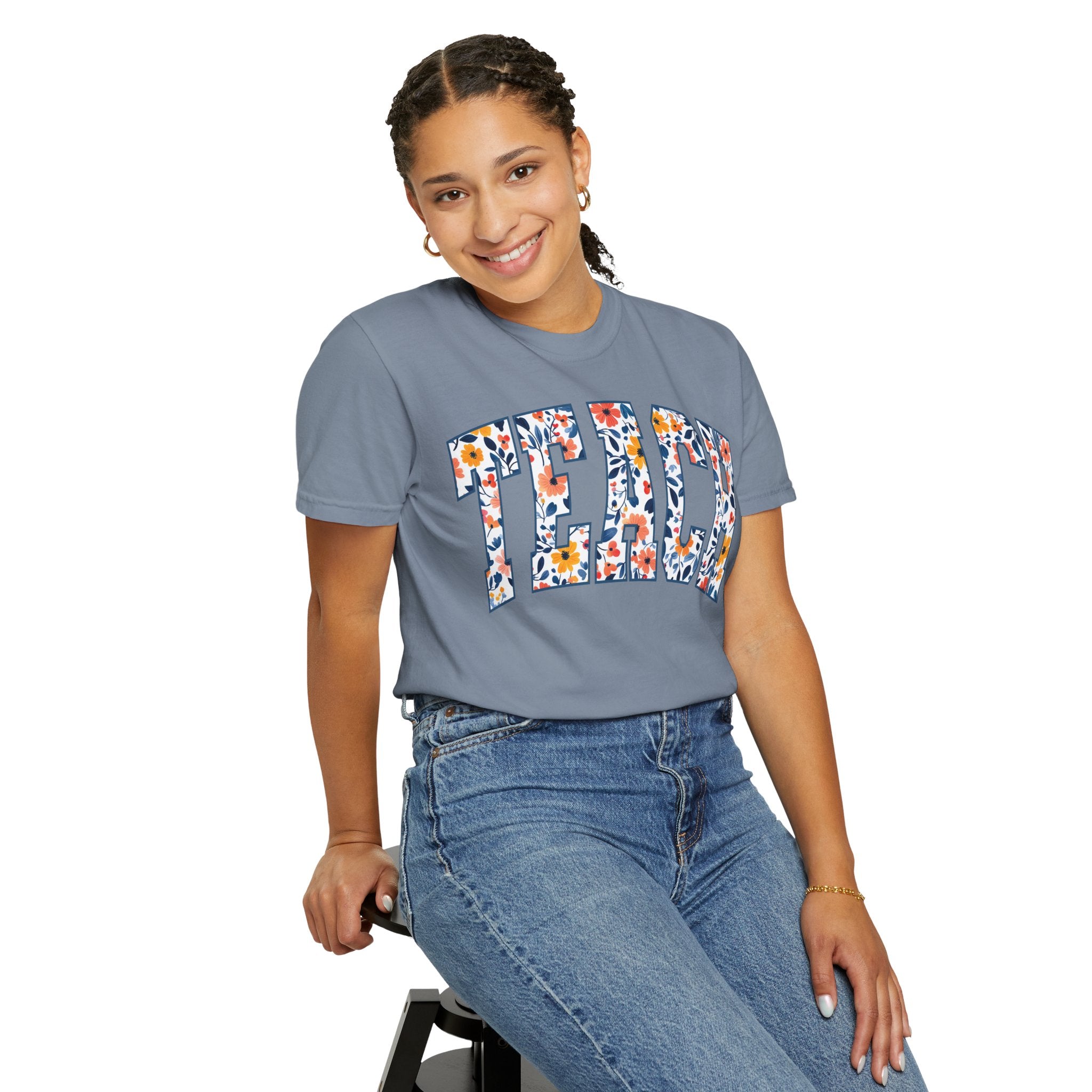 Teach Floral T‑Shirt — Floral Pattern TEACH Teacher Appreciation Gift