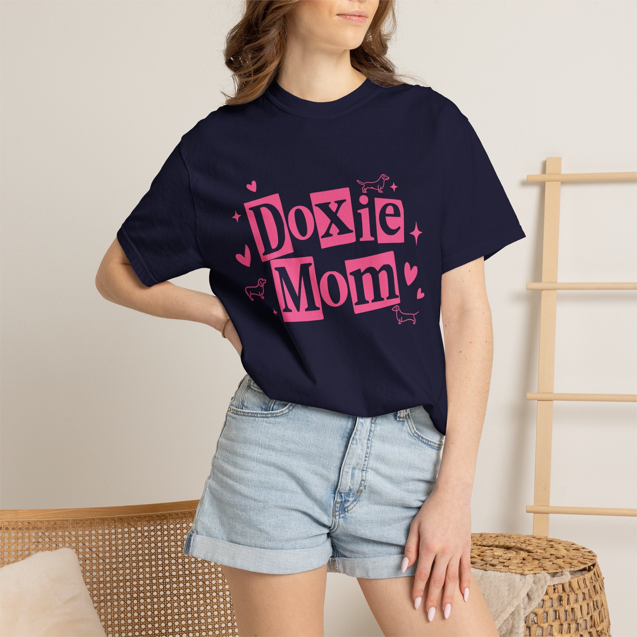 Doxie Mom T-Shirt — Cute Pink Dachshund Dog Mom Tee
