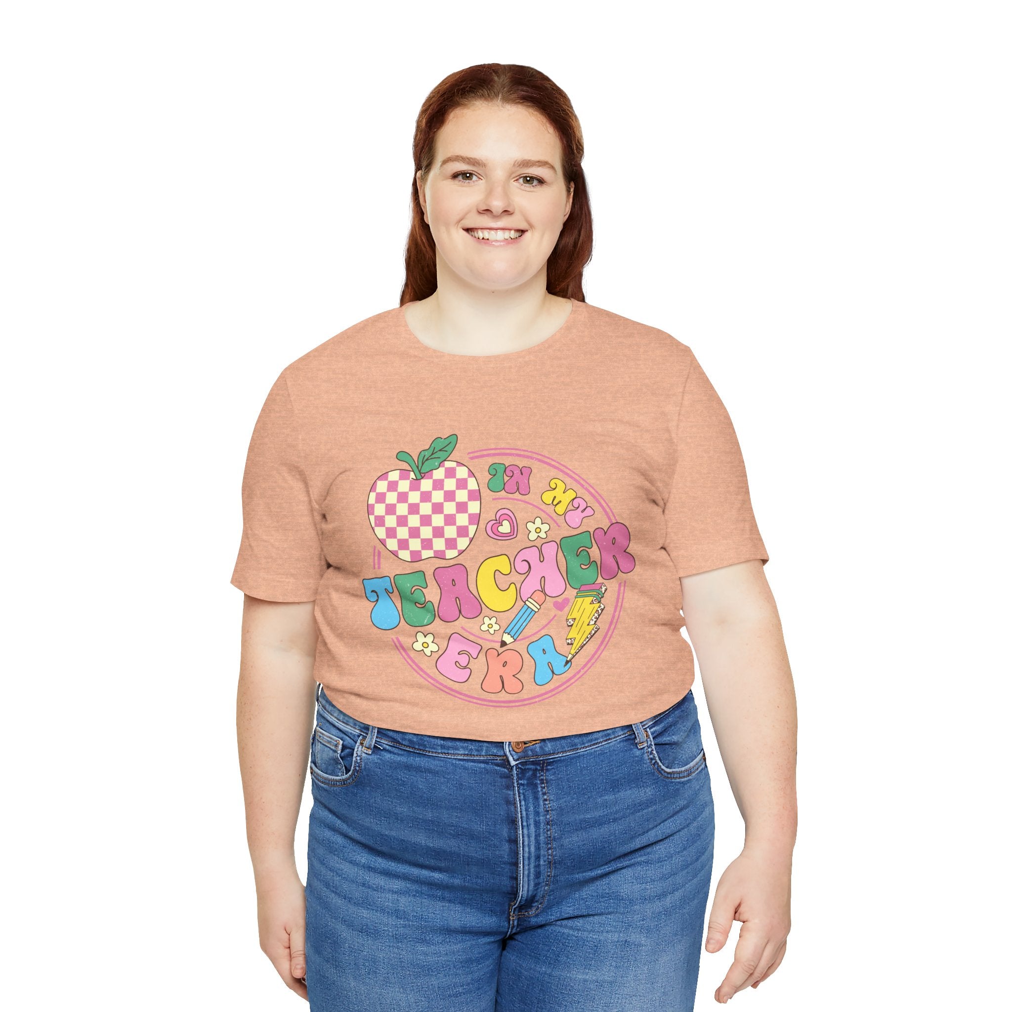 Teacher Vibes Tee — Cute Retro Apple Classroom Graphic T-Shirt