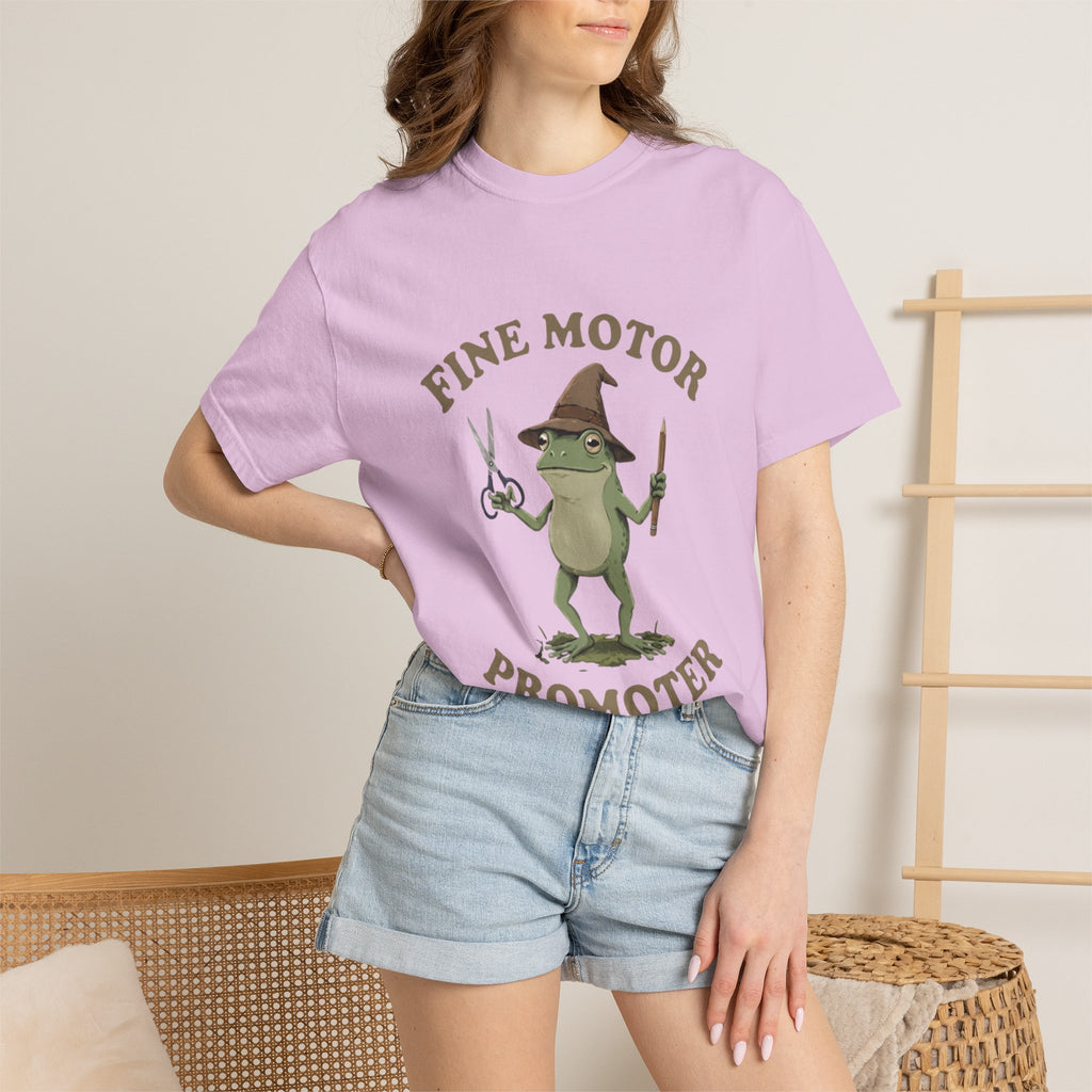 Fine Motor Promoter T-Shirt — Cute Frog Teacher Occupational Therapy Tee
