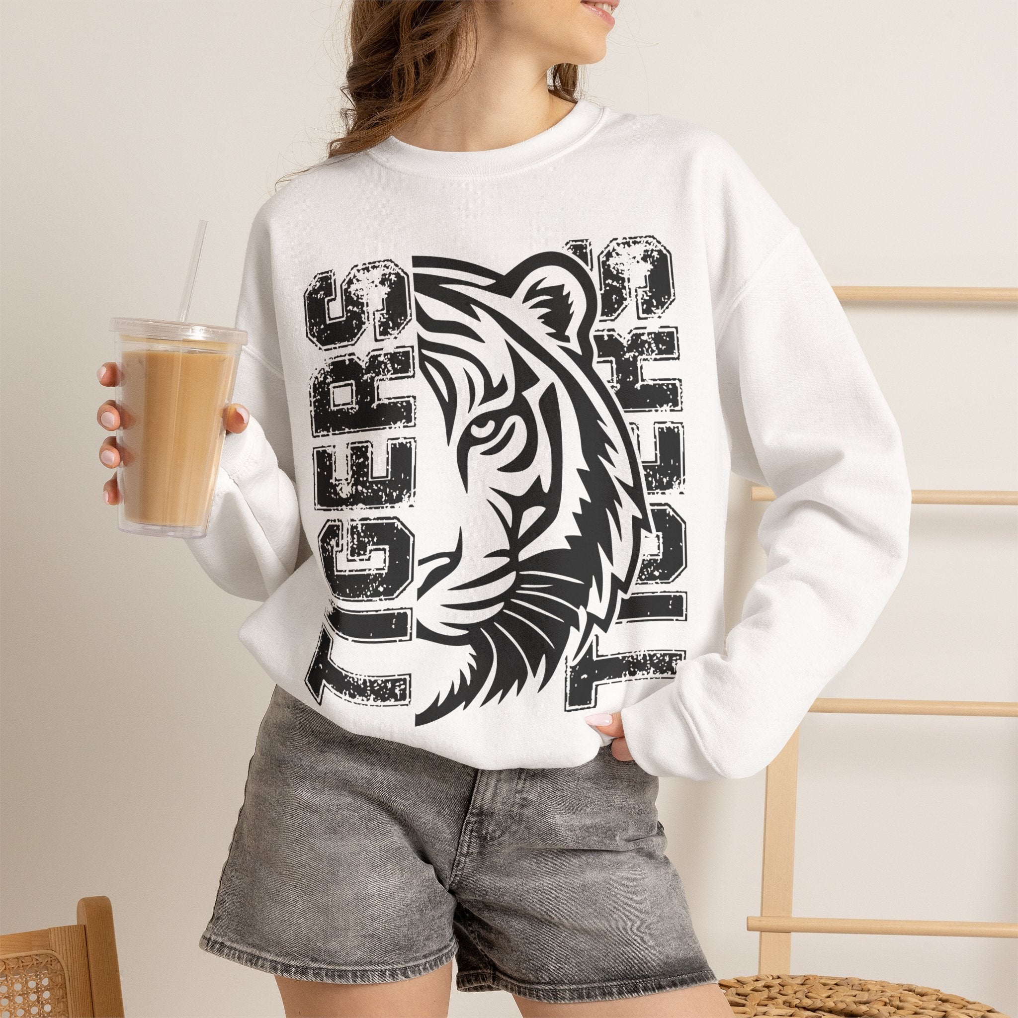 Tiger Mascot Crewneck Sweatshirt